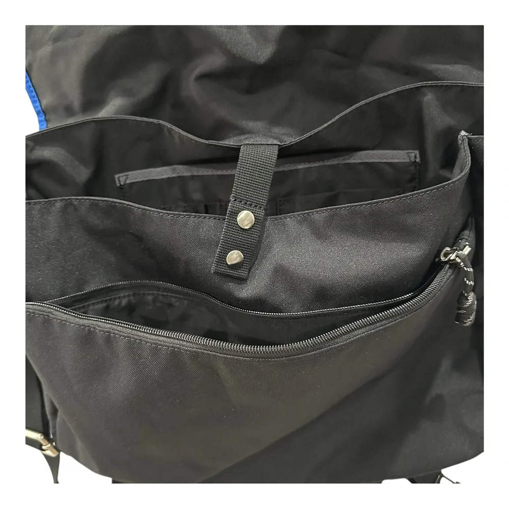Fossil Travis Gray Black Messenger Bag w Blue Trim Shoulder Bags Work‎ School
